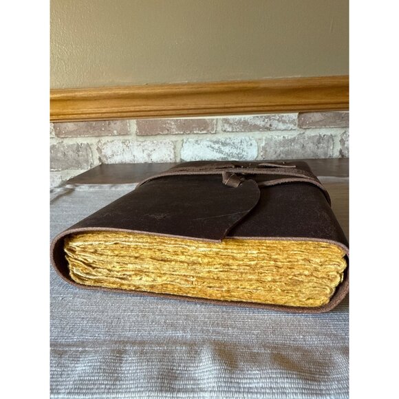 Tuzech Handcrafted Vintage Look Leather Journal Key Closure Rustic Edged  Paper - Picture 4 of 13